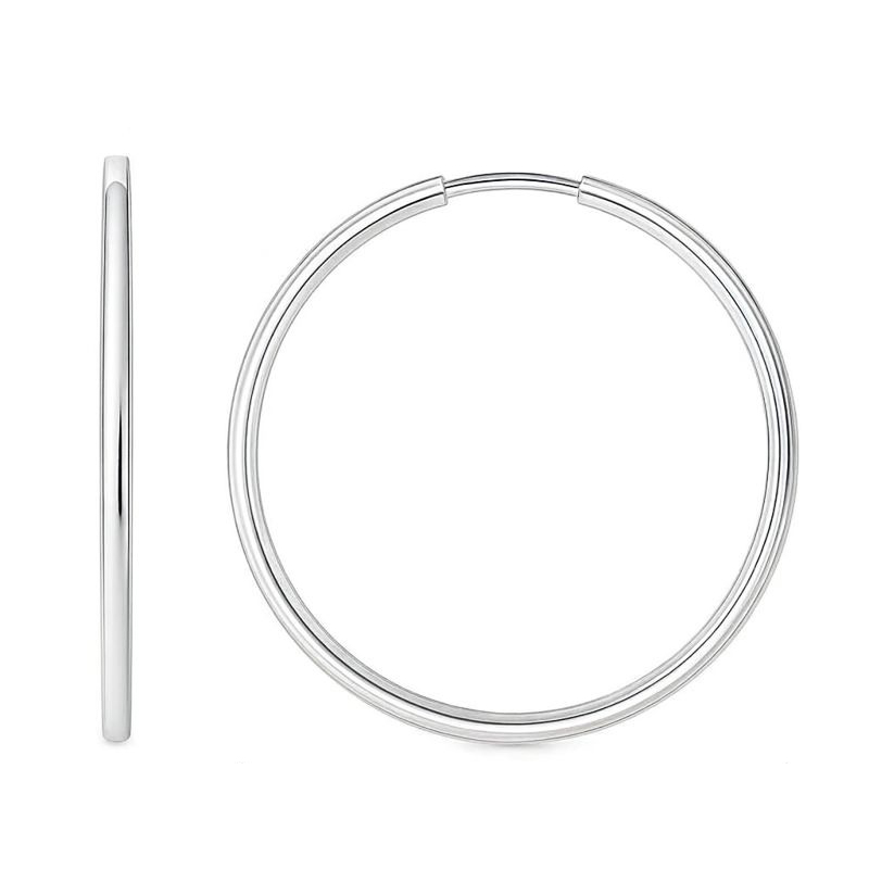 Златни Обеци-Халки ALISA 35 мм или 40 мм Съвременна Елегантност в Бяло Злато