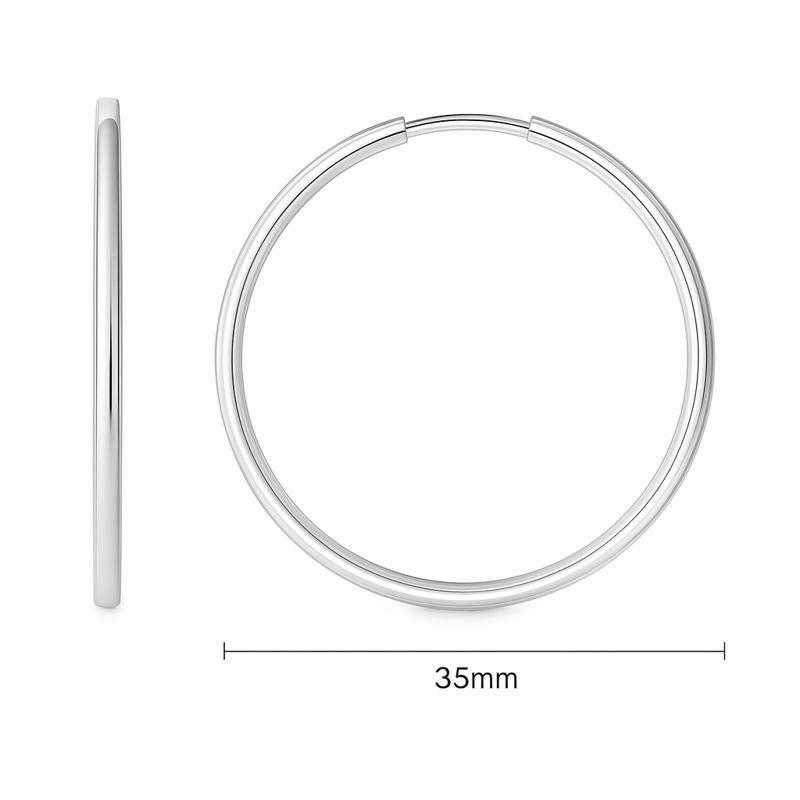 Златни Обеци-Халки ALISA 35 мм или 40 мм Съвременна Елегантност в Бяло Злато
