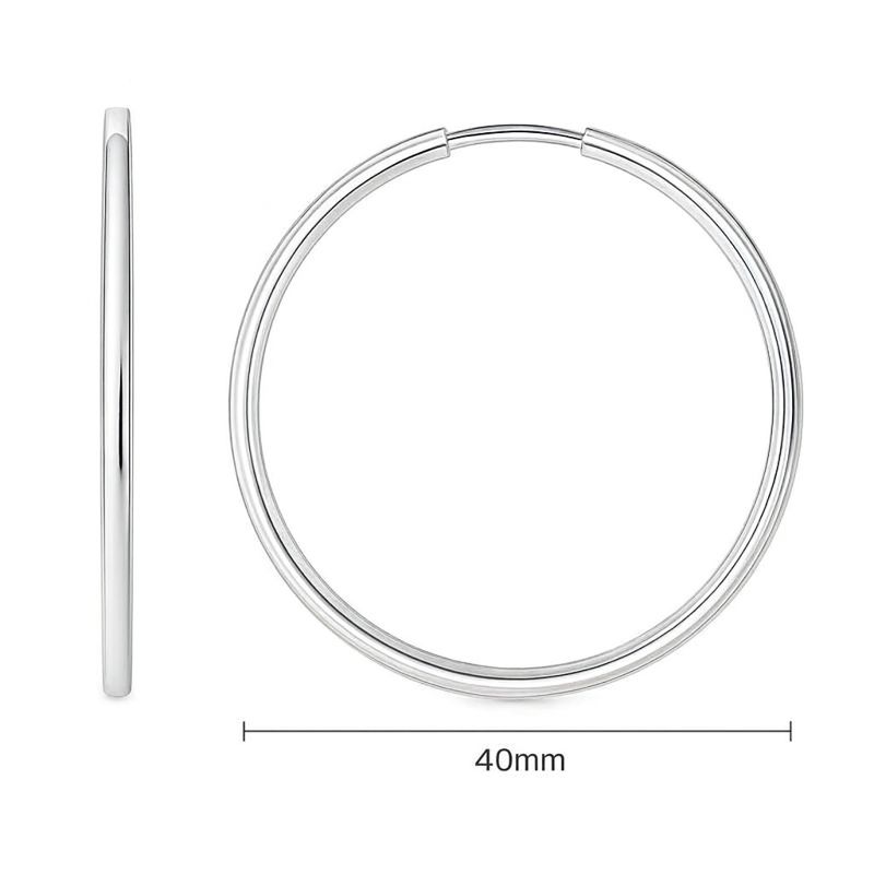 Златни Обеци-Халки ALISA 35 мм или 40 мм Съвременна Елегантност в Бяло Злато