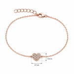 Гривна със сърце и циркони HEART GLOW от розово злато