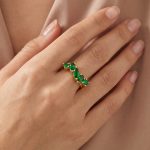 Златен пръстен EMERALD BLOOM