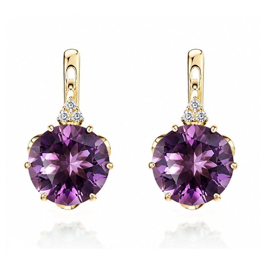 Златни обеци с аметист VIOLET IMPERIAL