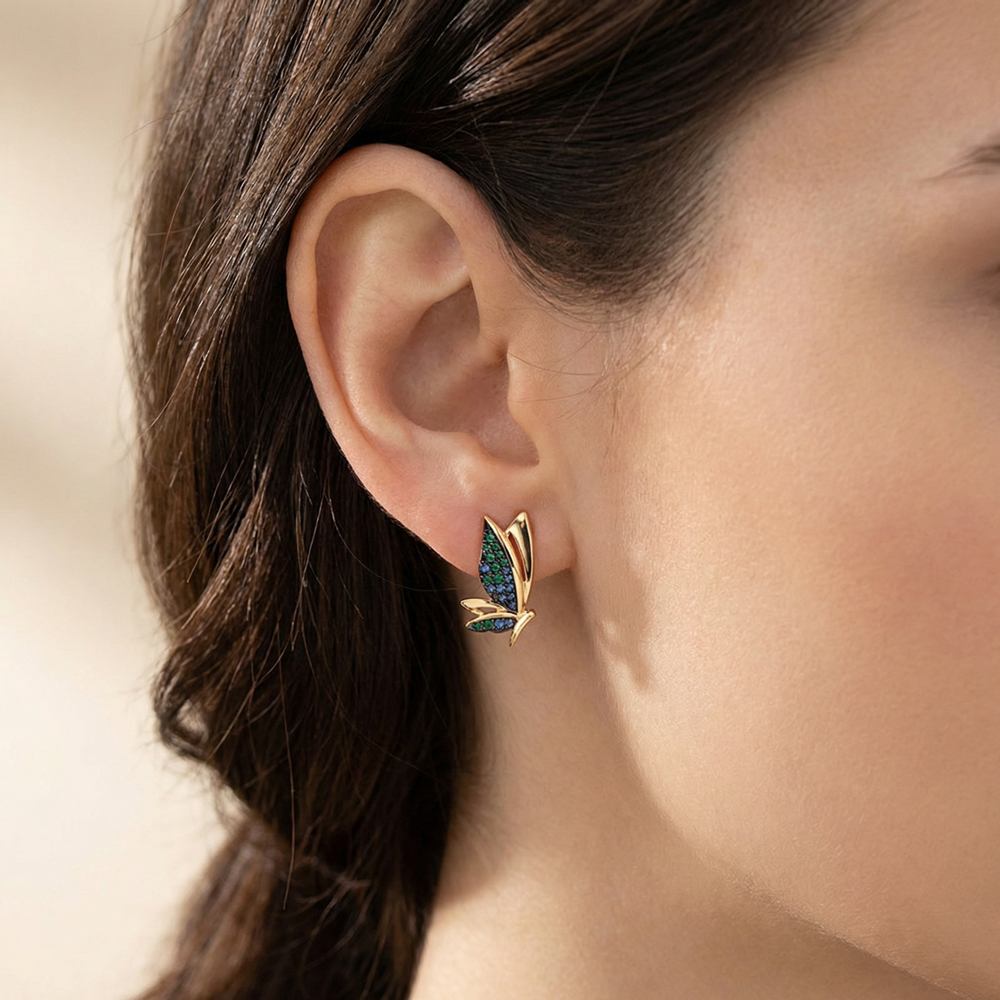 Златни обици пеперуди FRANCHESKA