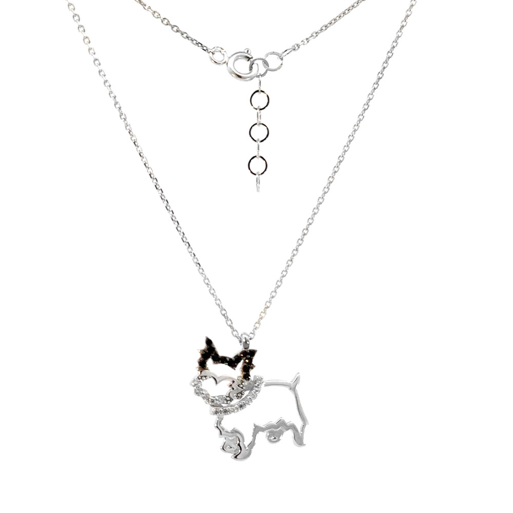 Колие бяло злато кученце puppy.