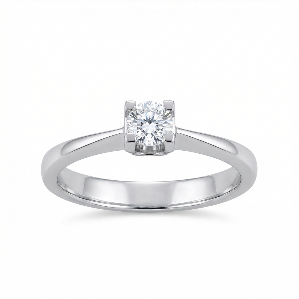 Бяло злато годежен пръстен FIIFI