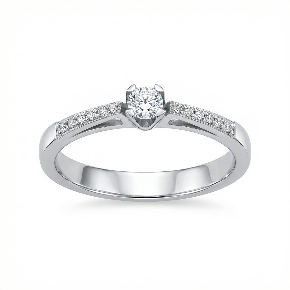 Бяло злато годежен пръстен SIMONA