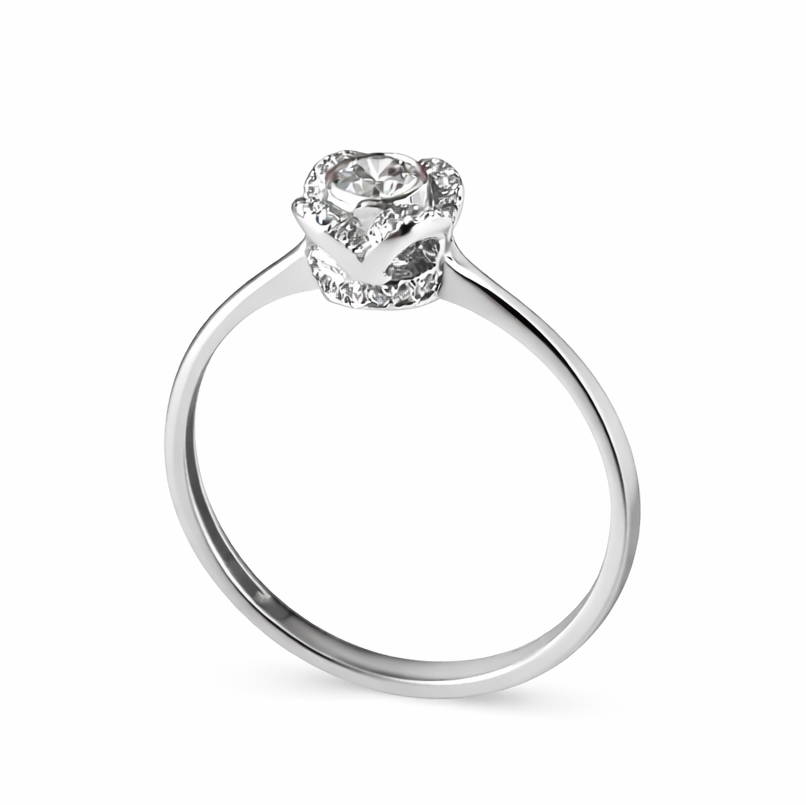 Годежен пръстен бяло злато Flower