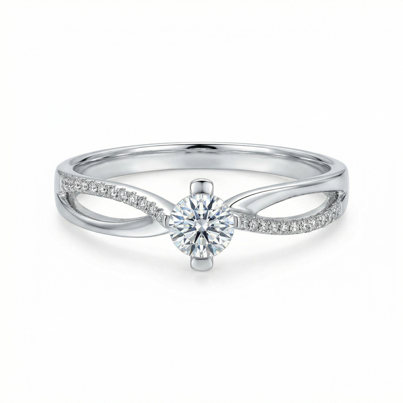 Годежен пръстен бяло злато LIZA