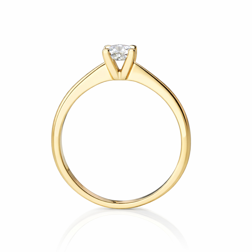 Годежен пръстен жълто злато с централен камък циркон GRACIA