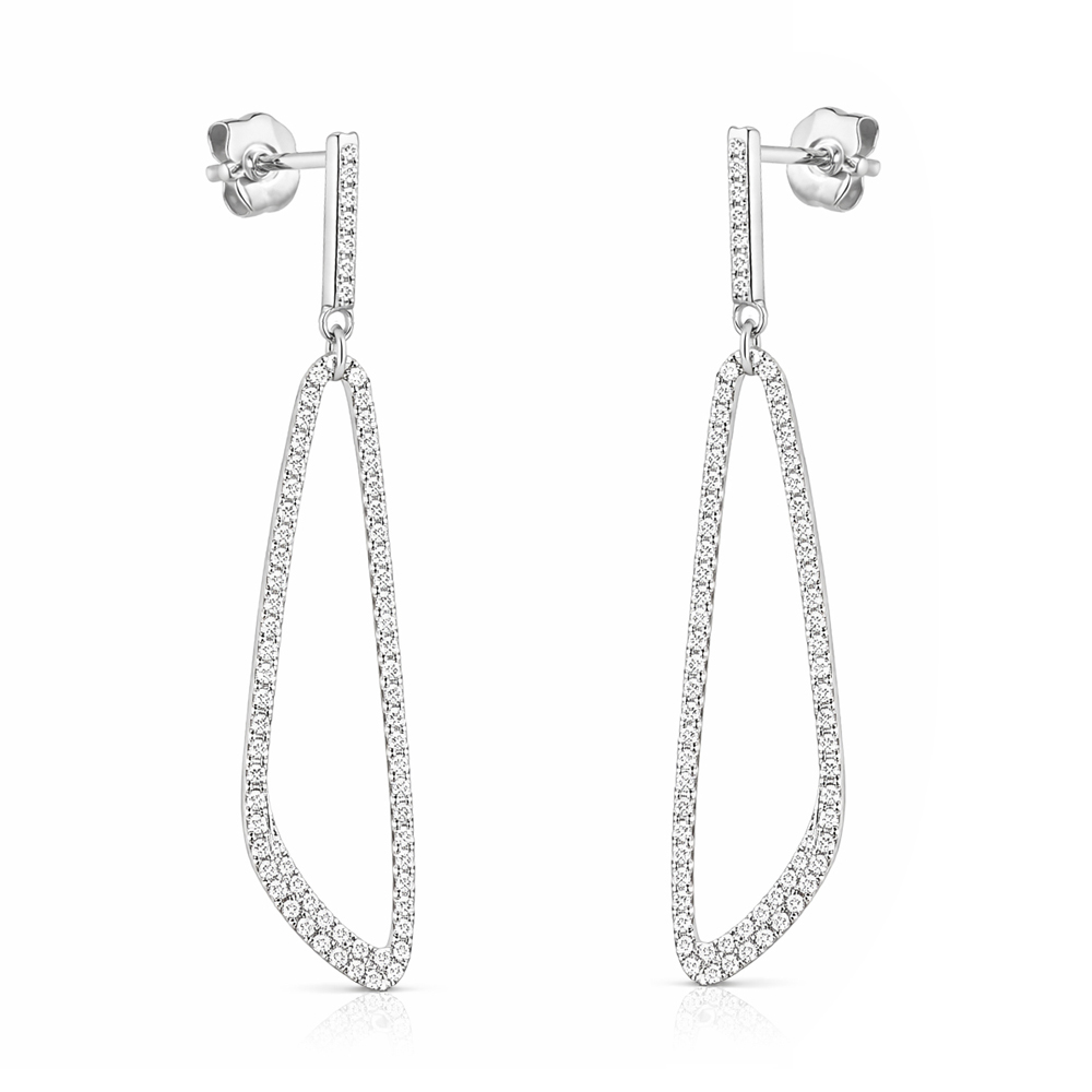 Диамантени обеци AURA от бяло злато