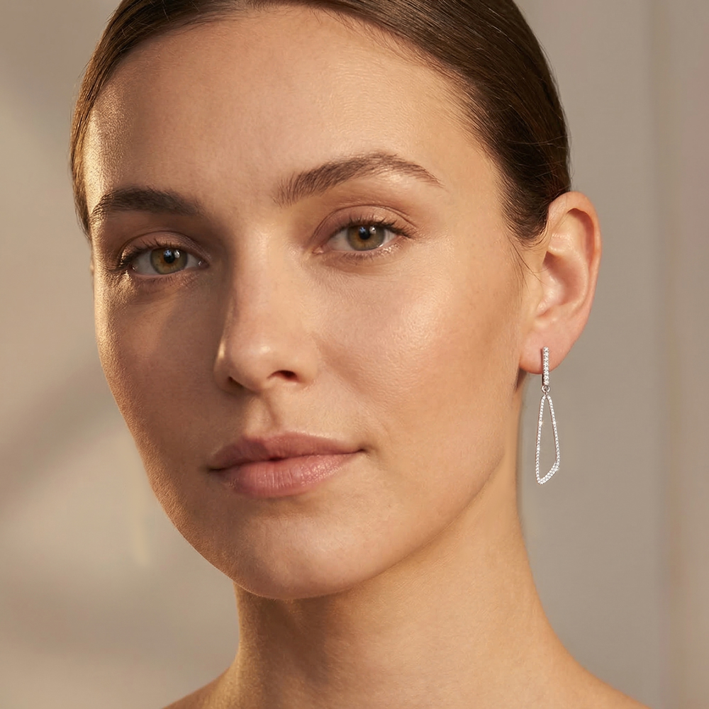 Диамантени обеци AURA от бяло злато