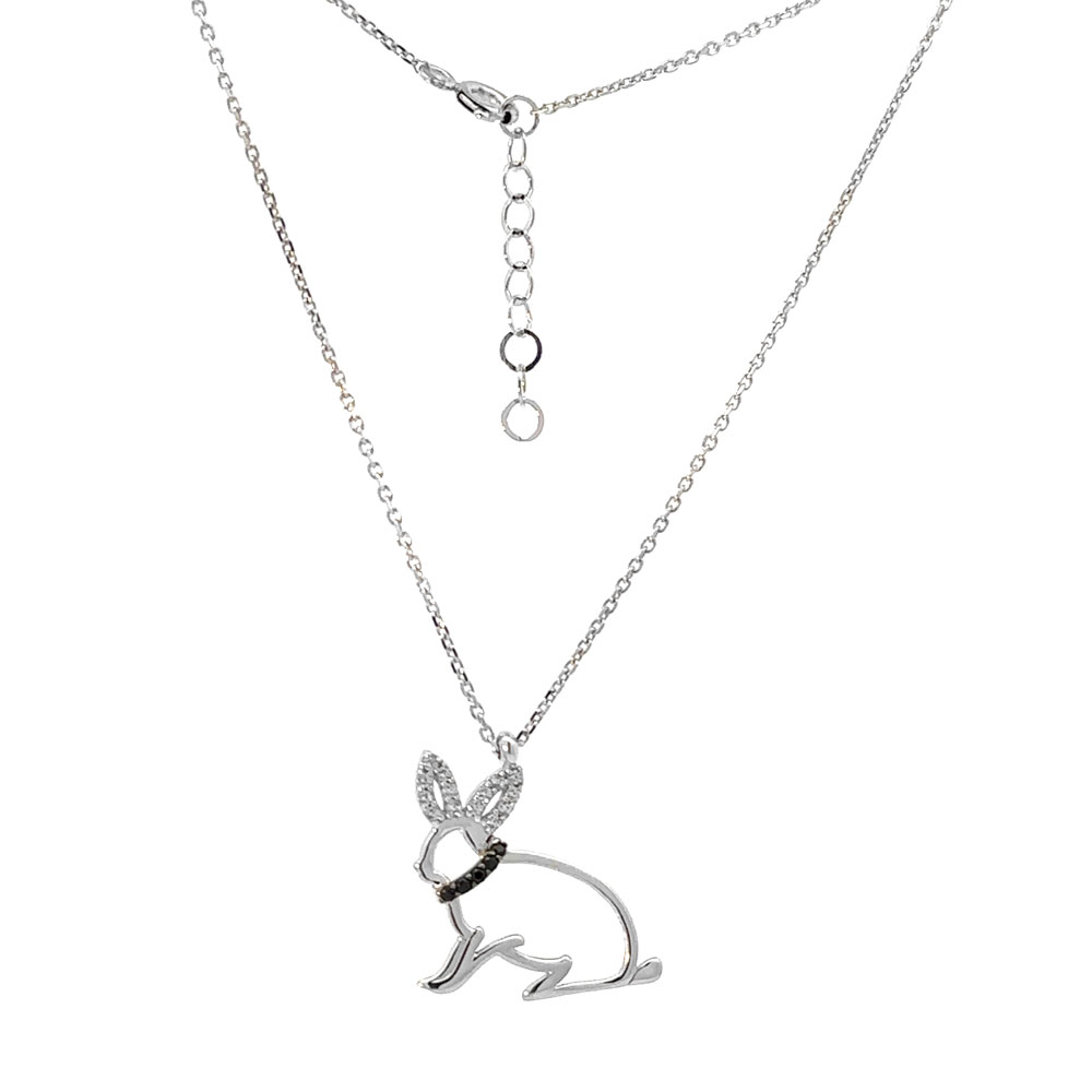 Колие бяло злато с висулка зайче / заек rabbit