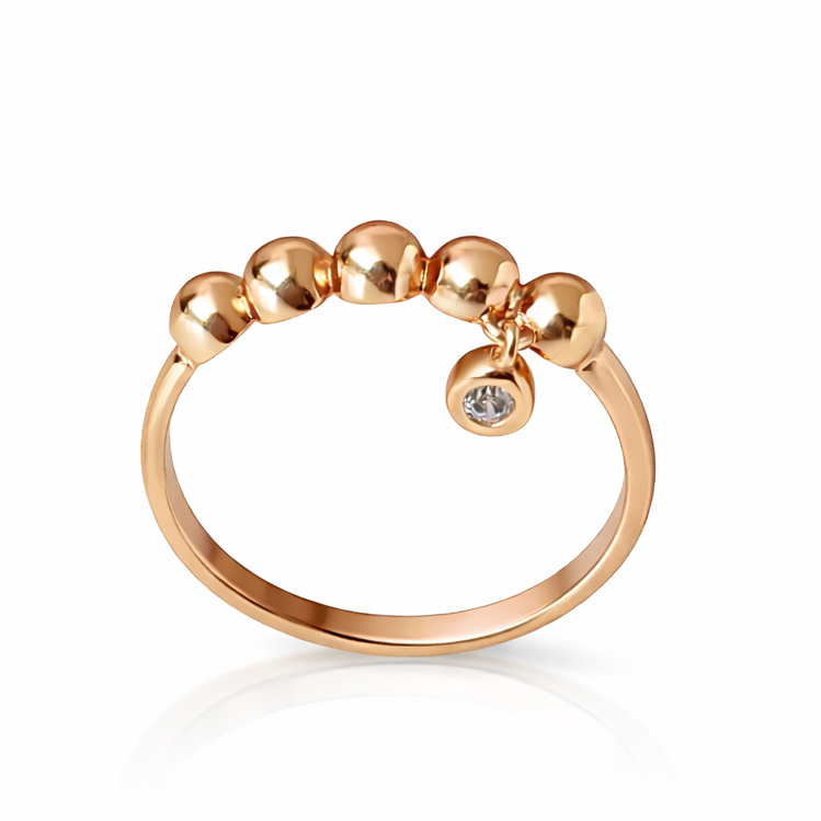 Пръстен розово злато с висулка