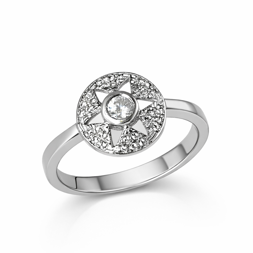 Бяло злато пръстен с циркон GALISA