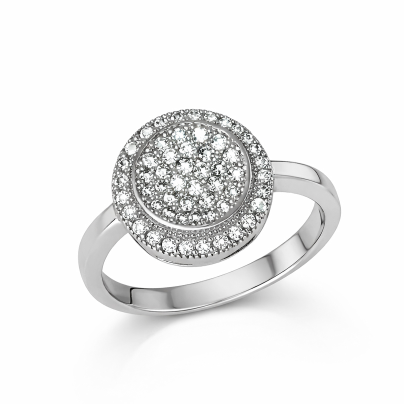 Бяло злато пръстен с циркон NIKA