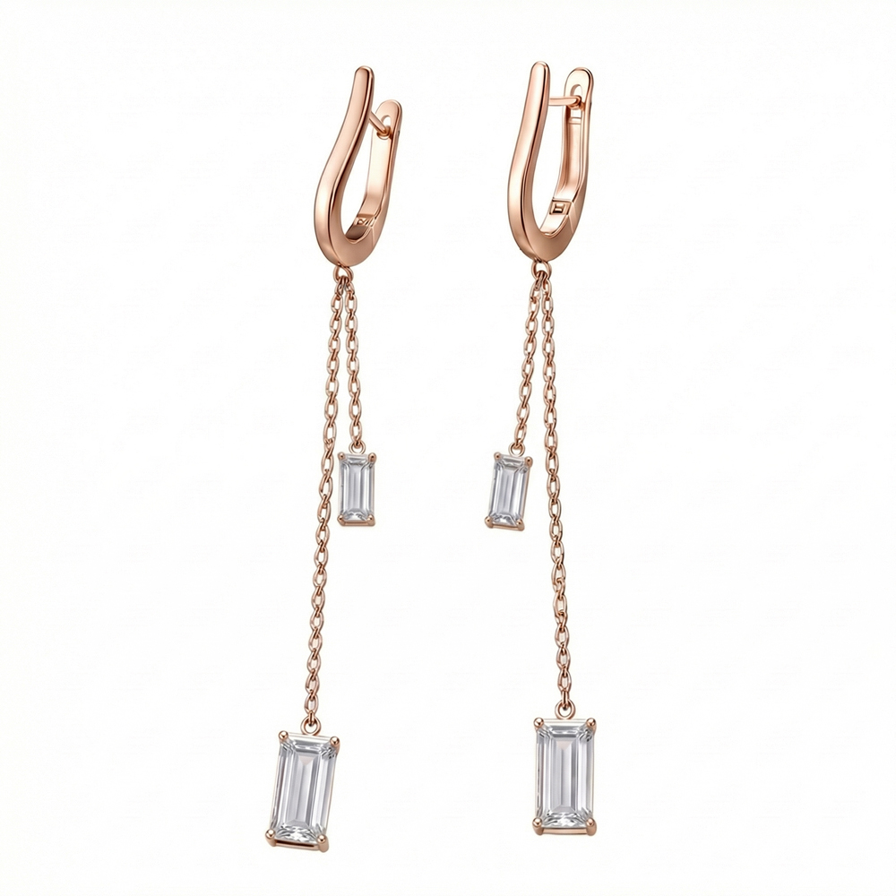 Висящи обеци бяло злато MIA