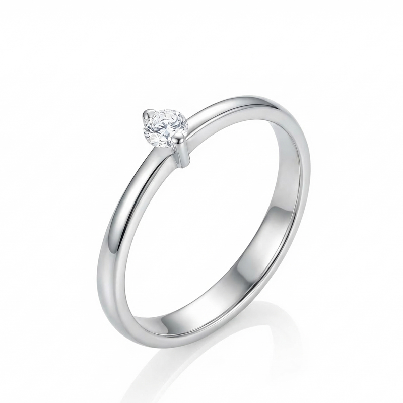 Годежен диамантен пръстен бяло злато KETY