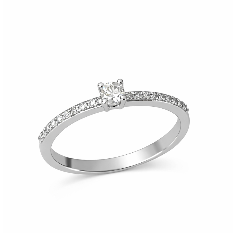 Годежен диамантен пръстен бяло злато LINA o