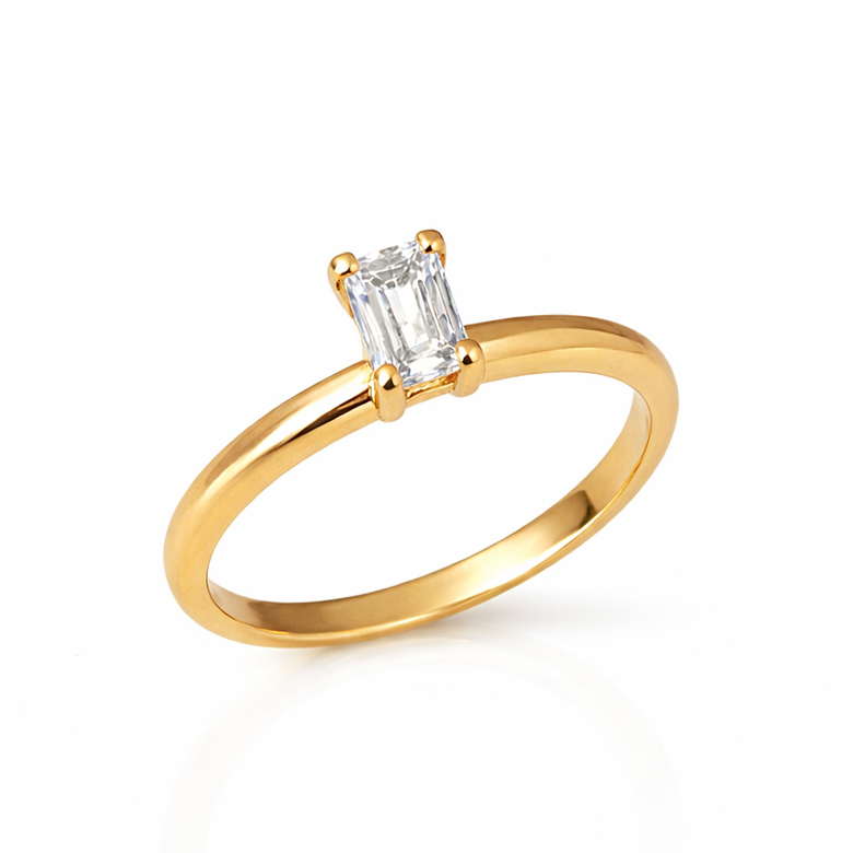 Годежен диамантен пръстен жълто злато ELICA