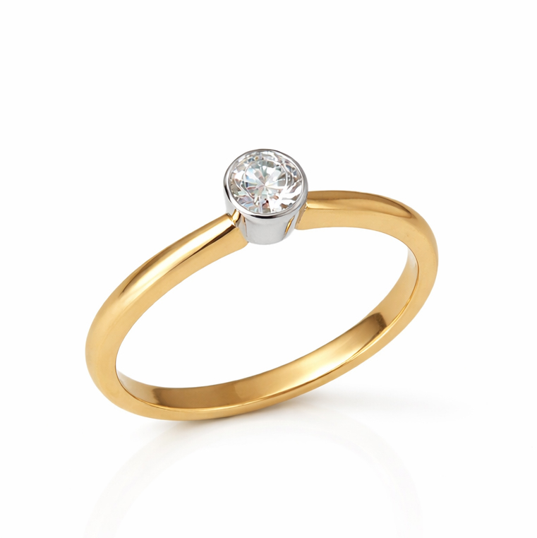 Годежен диамантен пръстен жълто злато GABI