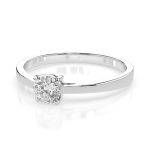 Годежен пръстен Aveline Solitaire от 14K бяло злато с естествен диамант