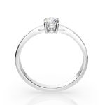 Годежен пръстен Aveline Solitaire от 14K бяло злато с естествен диамант