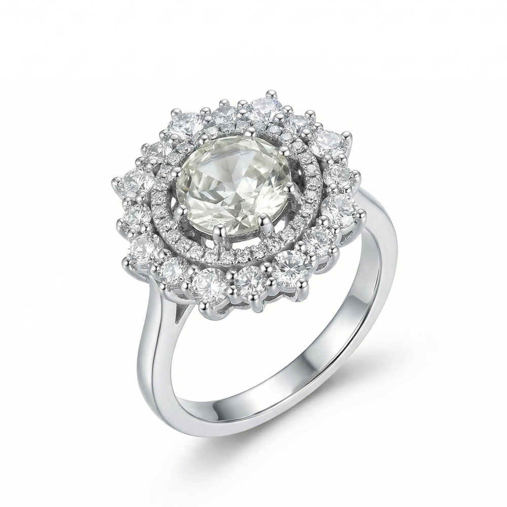 Диамантен пръстен бяло злато DAYANA