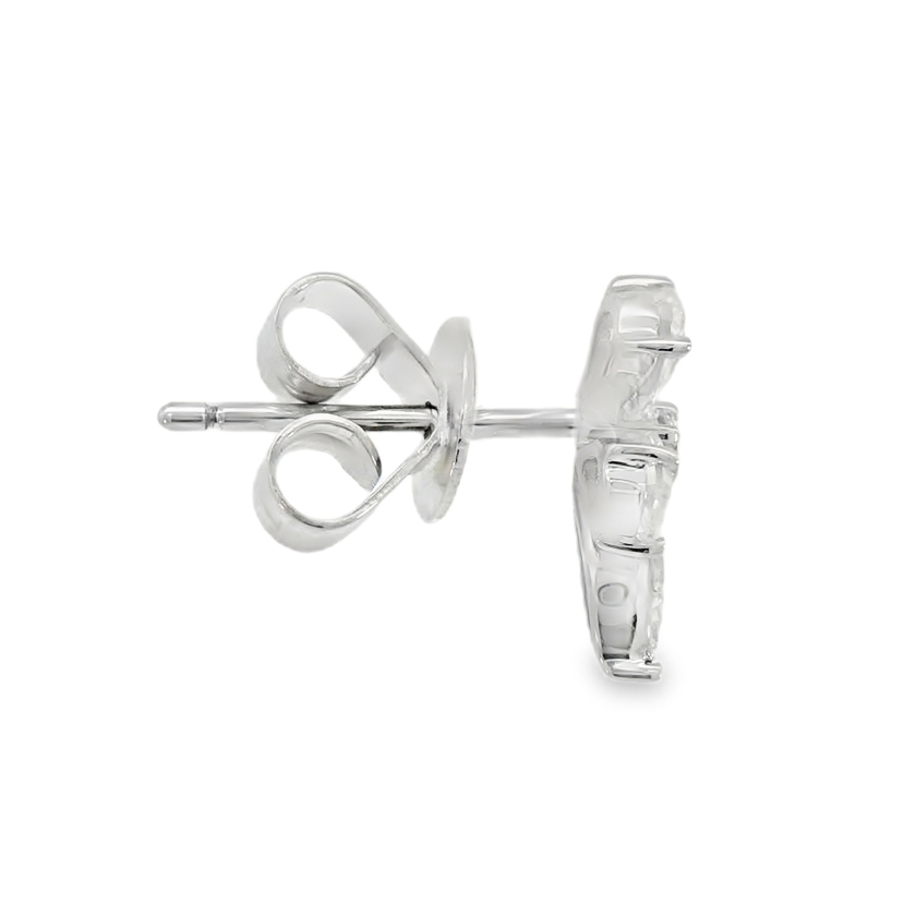 Диамантени обеци бяло злато на винт FLowers