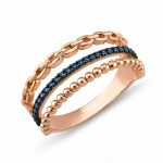 Златен пръстен с London Blue Topaz CELINE SAPPHIRA