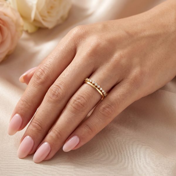 Златен пръстен с циркони AURÉLIA SHINE | 14К жълто злато
