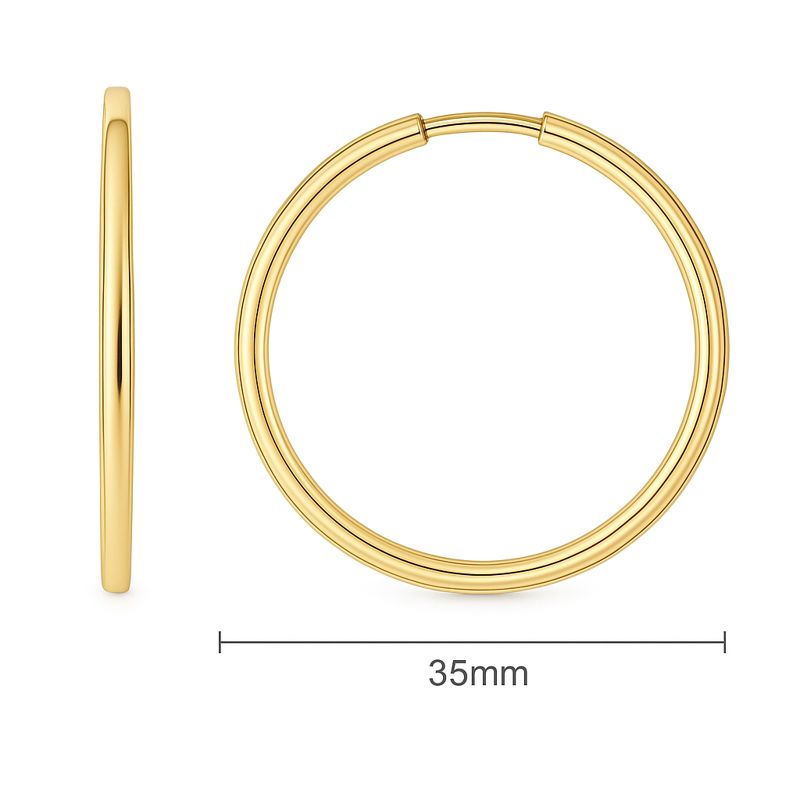 Златни обеци халки среден размер от 3.5см 35мм жълто злато