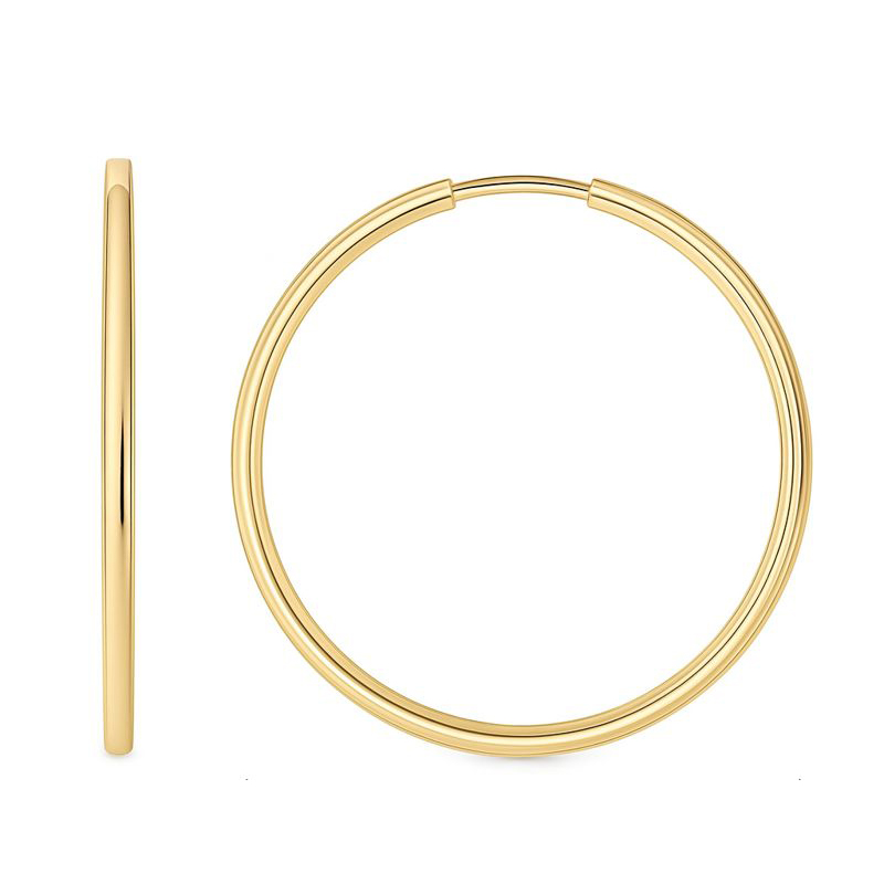 Златни обеци халки среден размер от 3.5см 35мм жълто злато