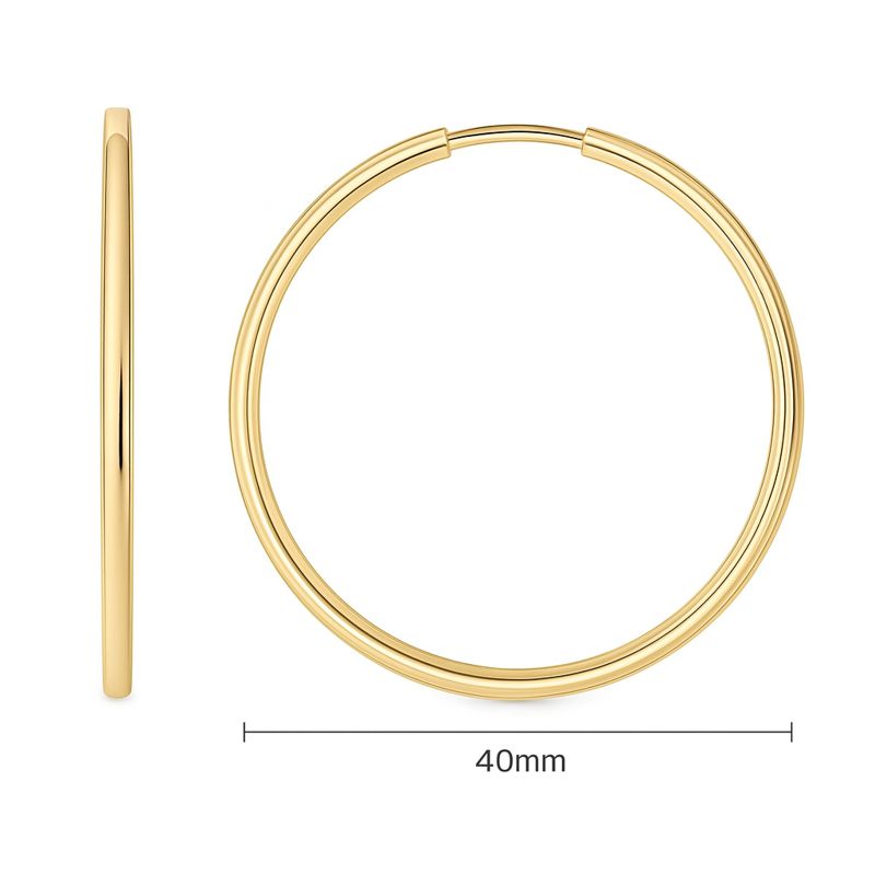 Златни обеци халки среден размер от 3.5см 35мм жълто злато