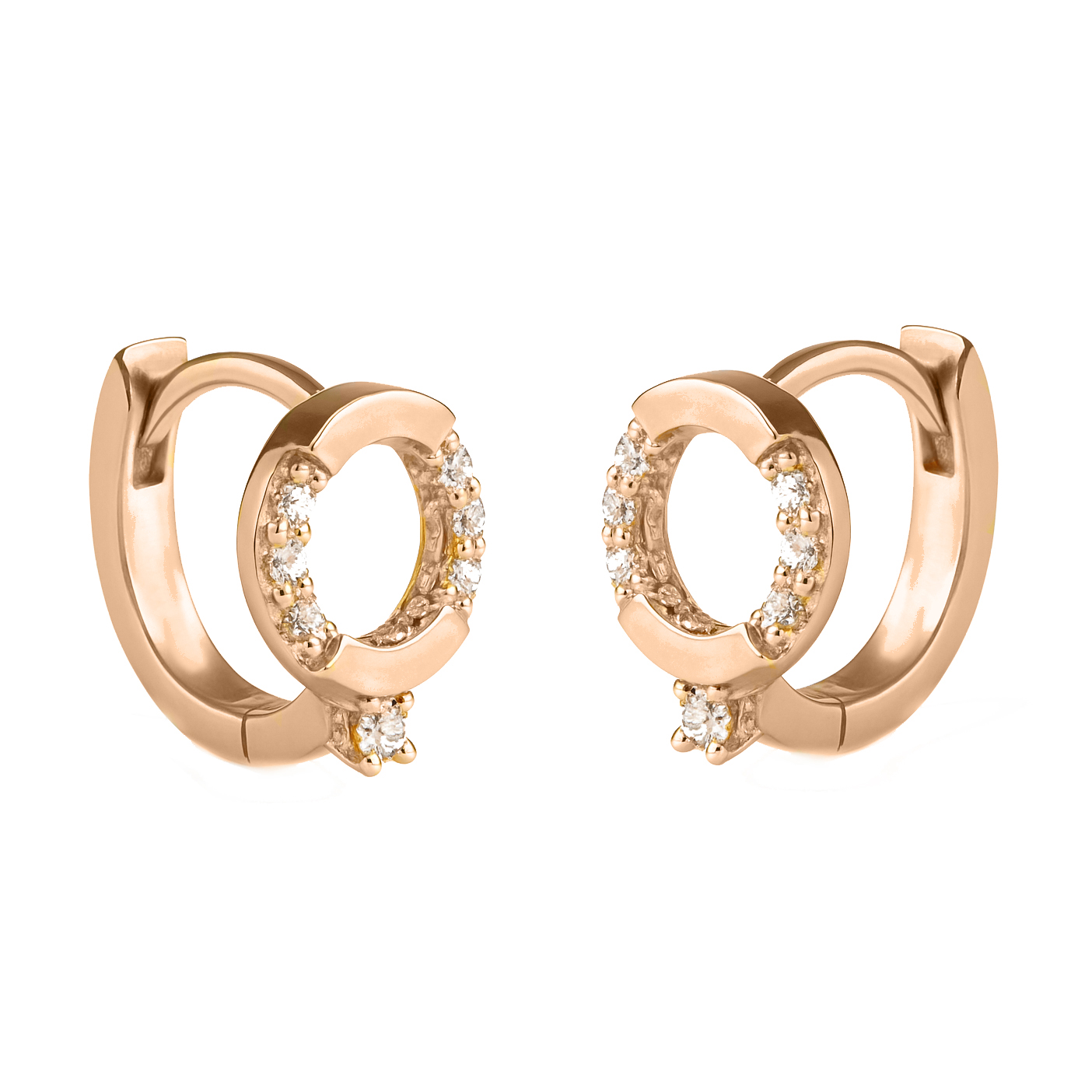 Златни обици халкички от розово злато SILVI