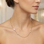 Златно колие с лунен камък ÉLUNA Blush Necklace