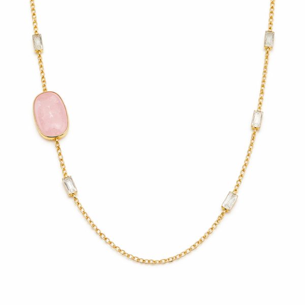 Златно колие с лунен камък ÉLUNA Blush Necklace