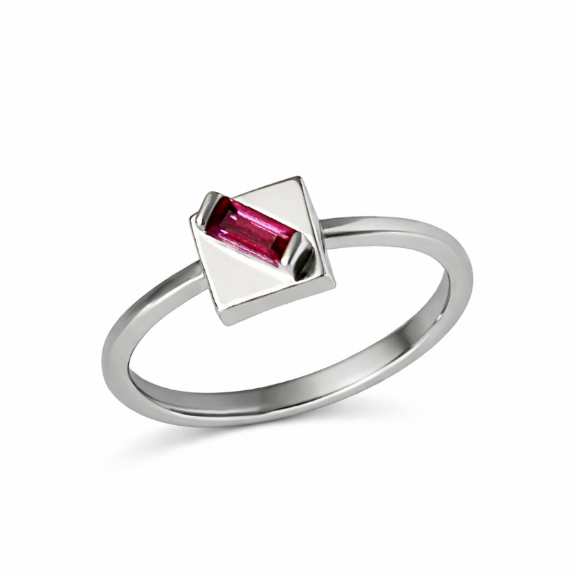 Пръстен бяло злато с рубин RENI