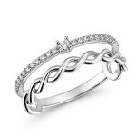 Пръстен бяло злато с циркони INFINIA TWIST