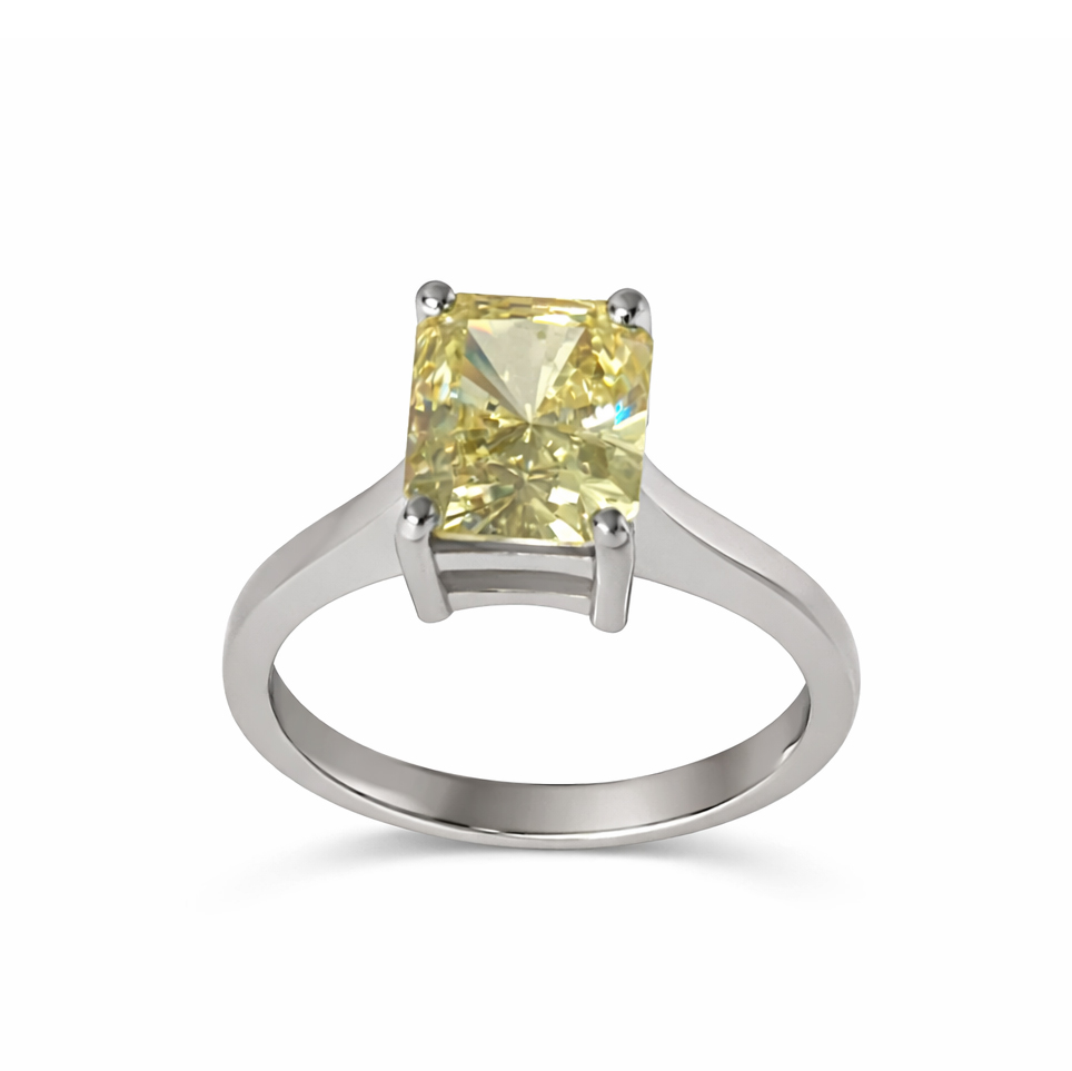 Пръстен бяло злато с цитрин SUZAN