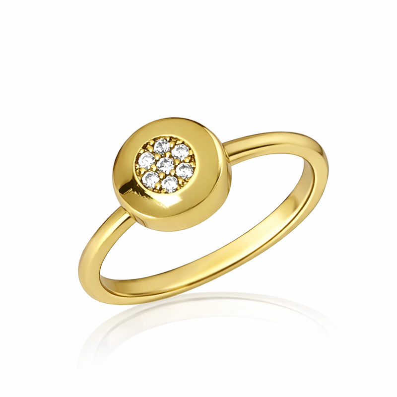 Пръстен жълто злато с циркон BEKI