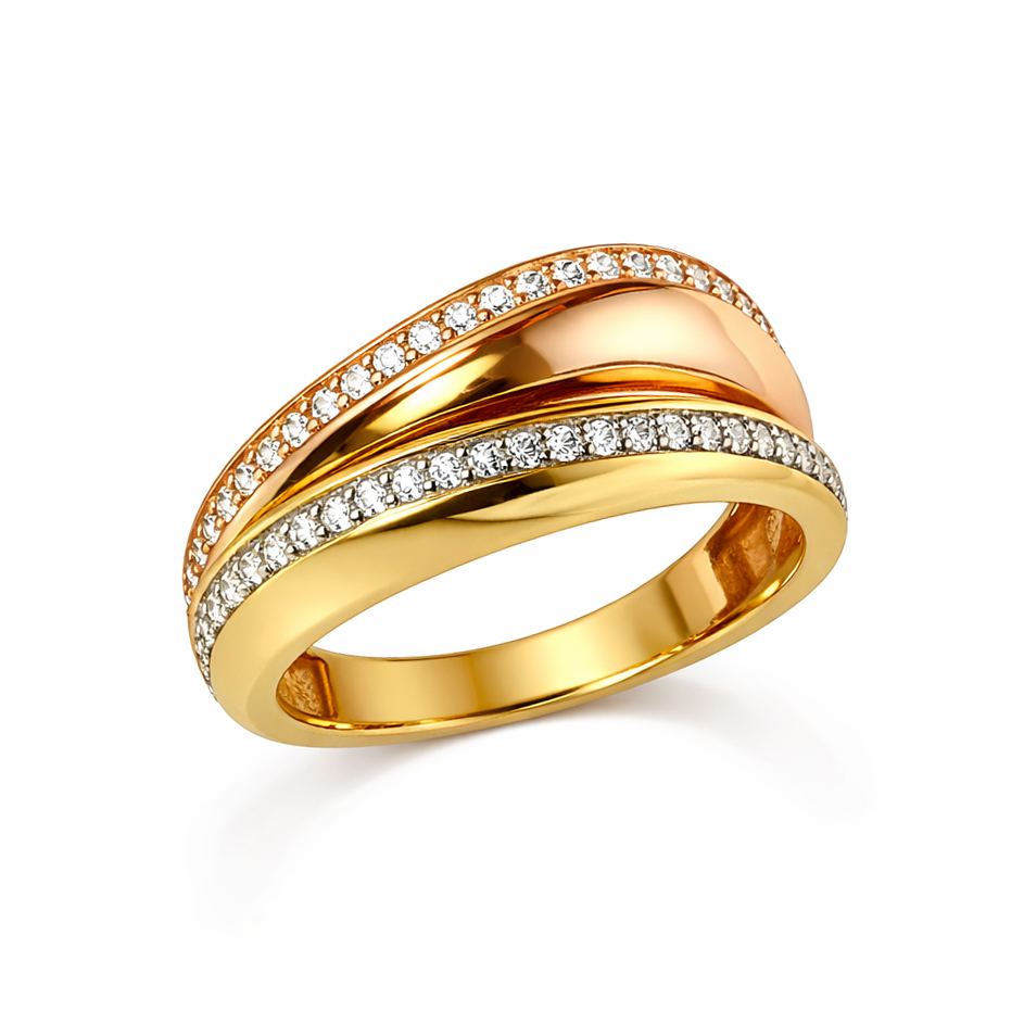 Пръстен жълто и розово злато JANET