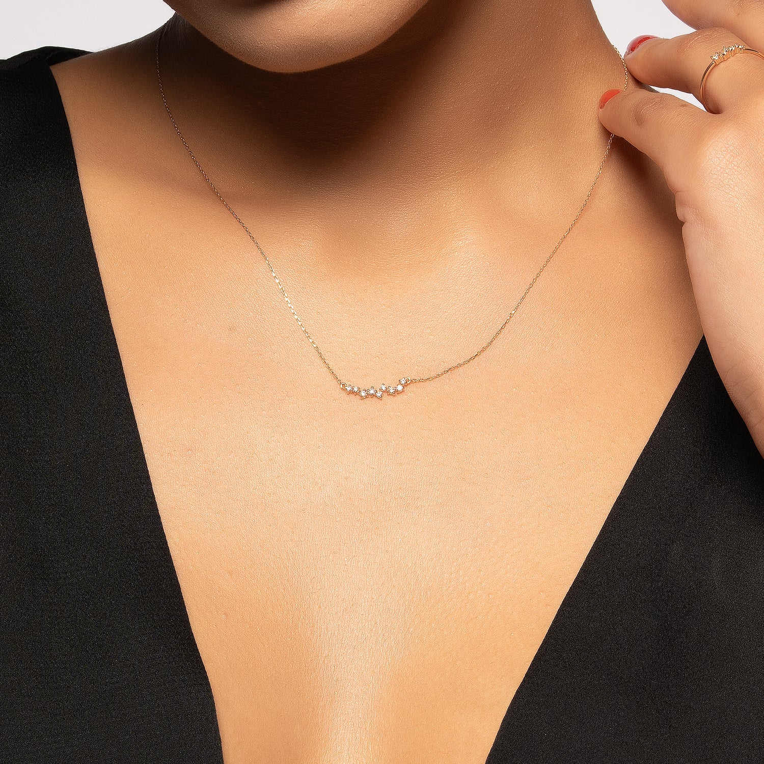 бяло злато колие с камъни циркон White Lagoon