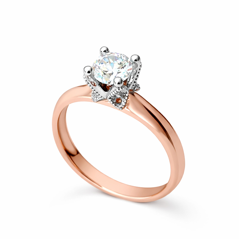 Годежен пръстен розово злато Reyna