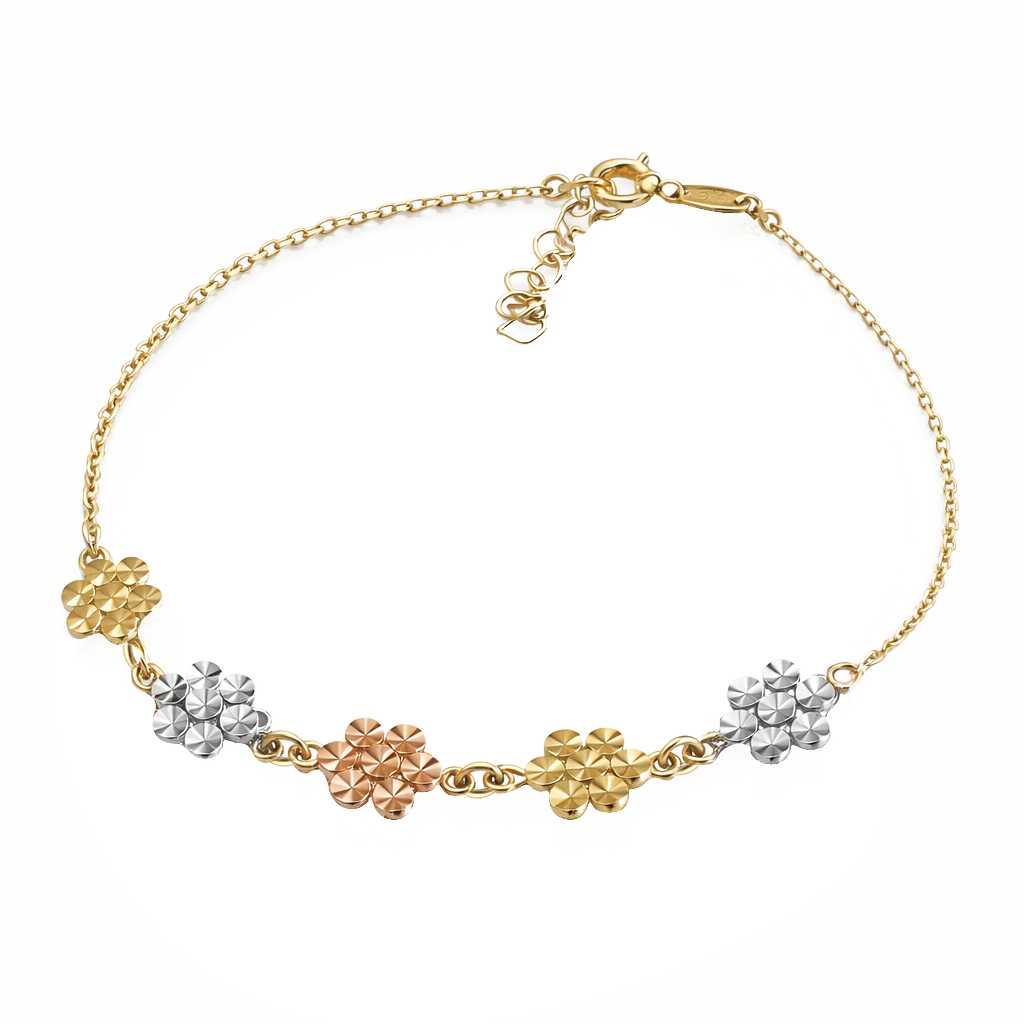 Гривна жълто с три цвята злато ARIA