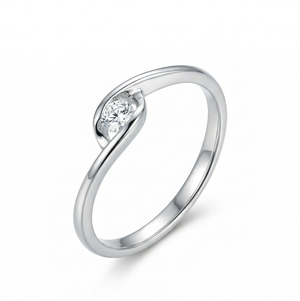 Диамантен пръстен бяло злато ELI
