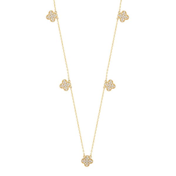 Златно колие детелина Aura Clover Elegance