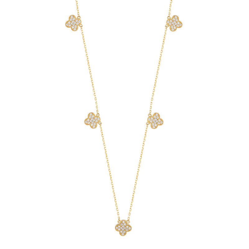 Златно колие детелина Aura Clover Elegance