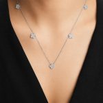 Златно колие детелина Aura Clover Elegance бяло злато
