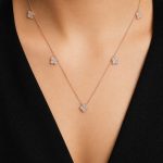 Златно колие детелина Aura Clover Elegance от розово злато