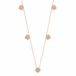 Златно колие детелина Aura Clover Elegance от розово злато